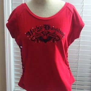 Harley Davidson Ladies tee red xl